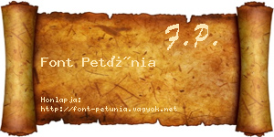 Font Petúnia névjegykártya